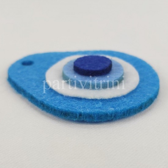 Keçe Nazar Boncuğu Mavi 5 Adet 6 cm x 6.7 cm