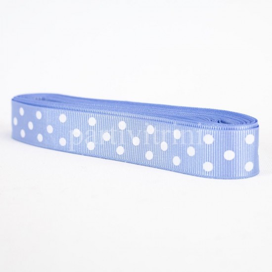 Mavi Renk Puantiyeli Grogren Kurdela 2 Cm. X 10 Metre