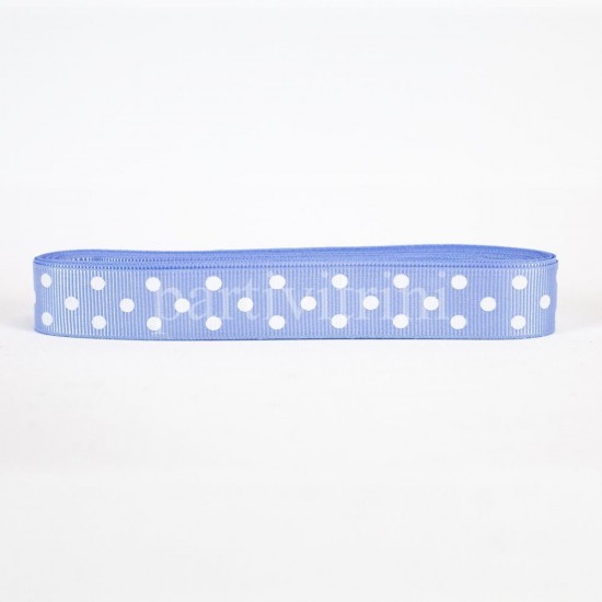 Mavi Renk Puantiyeli Grogren Kurdela 2 Cm. X 10 Metre