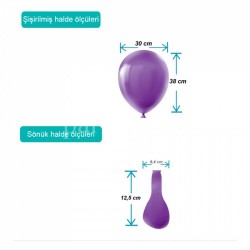 Pastel Mor Balon 100'lü Pastel Mor Balon 100'lü