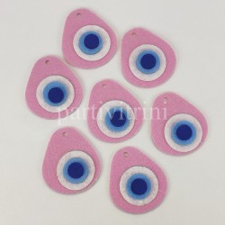 Keçe Nazar Boncuğu Pembe 5 Adet 6 cm x 6.7 cm Keçe Nazar Boncuğu Pembe 5 Adet 6 cm x 6.7 cm