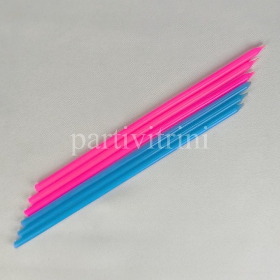 Pembe Mavi Çubuk Mum 20 cm 6 Adet Pembe Mavi Çubuk Mum 20 cm 6 Adet