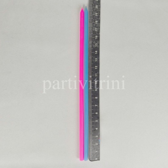 Pembe Mavi Çubuk Mum 20 cm 6 Adet Pembe Mavi Çubuk Mum 20 cm 6 Adet