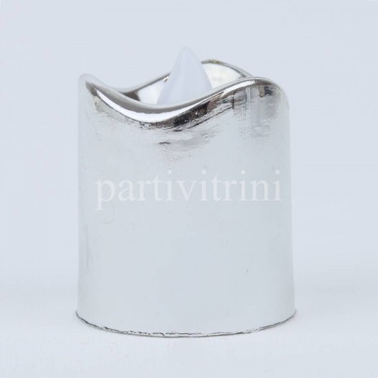 Gümüş Renk Pilli Mum 4 cm
