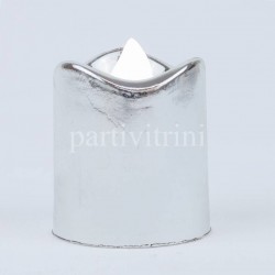Gümüş Renk Pilli Mum 4 cm