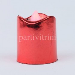 Kırmızı Renk Pilli Mum 4 cm