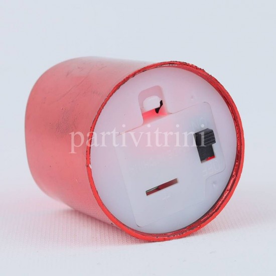 Kırmızı Renk Pilli Mum 4 cm