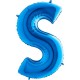 S Harf Grabo Mavi Folyo Balon 102 cm