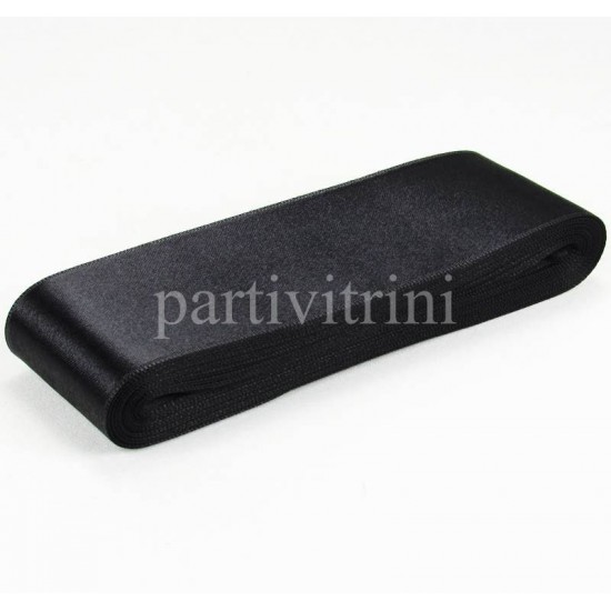 Siyah Renk Saten Kurdela 5 Cm. X 10 Metre