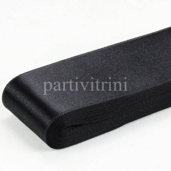 Siyah Renk Saten Kurdela 5 Cm. X 10 Metre