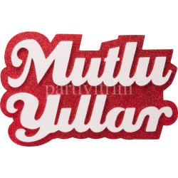 Mutlu Yıllar Simli Strafor Kapı Süsü 47x28 cm Mutlu Yıllar Simli Strafor Kapı Süsü 47x28 cm