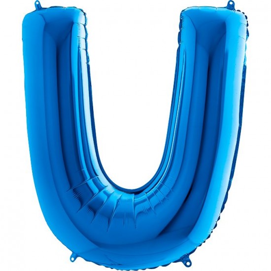 U Harf Grabo Mavi Folyo Balon 102 cm