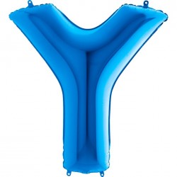 Y Harf Grabo Mavi Folyo Balon 102 cm Y Harf Grabo Mavi Folyo Balon 102 cm
