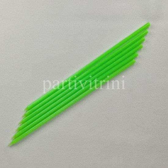 Fosforlu Yeşil Çubuk Mum 20 cm 6 Adet