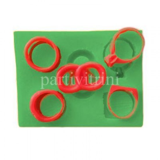Yüzük Modelleri Şeklinde Silikon Şeker Hamuru Ve Sabun Kalıbı 3x2x1 cm