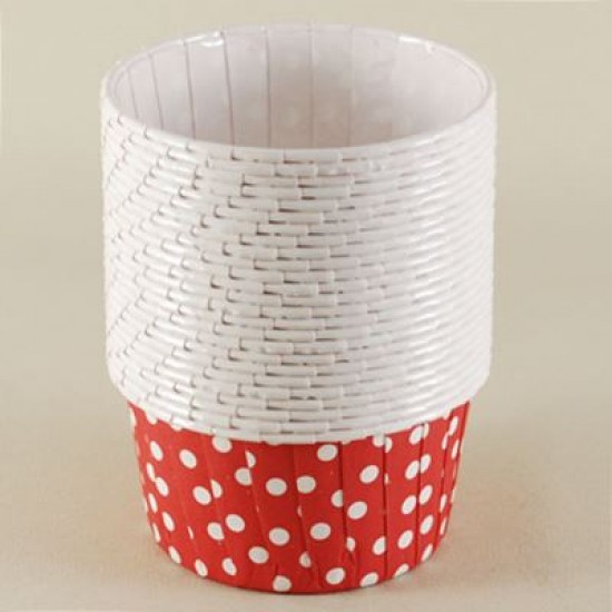 Kırmızı Puantiyeli Yağlı Kapsül 7.5x4x6 Cm 25 Adet