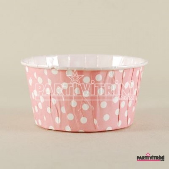 Pembe Puantiyeli Yağlı Kapsül 6.5x4x5 Cm 25 Adet