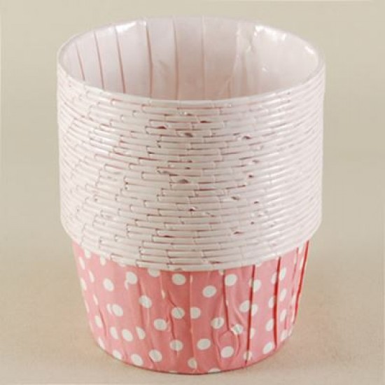 Pembe Puantiyeli Yağlı Kapsül 7.5x4x6 Cm 25 Adet