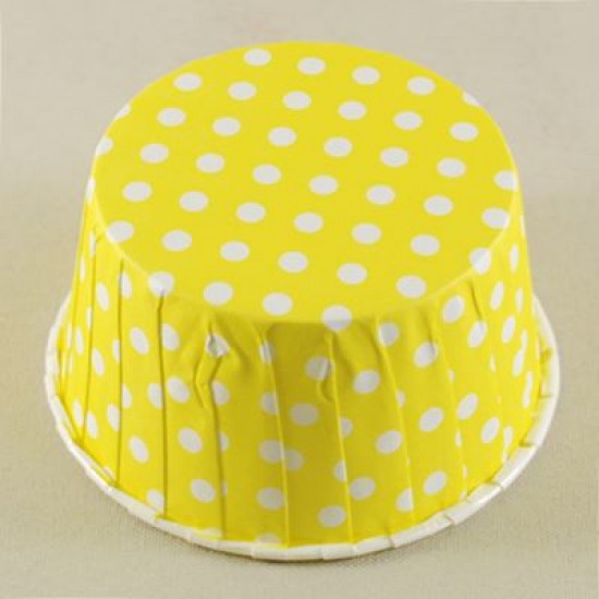 Sarı Puantiyeli Yağlı Kapsül 7.5x4x6 Cm 25 Adet