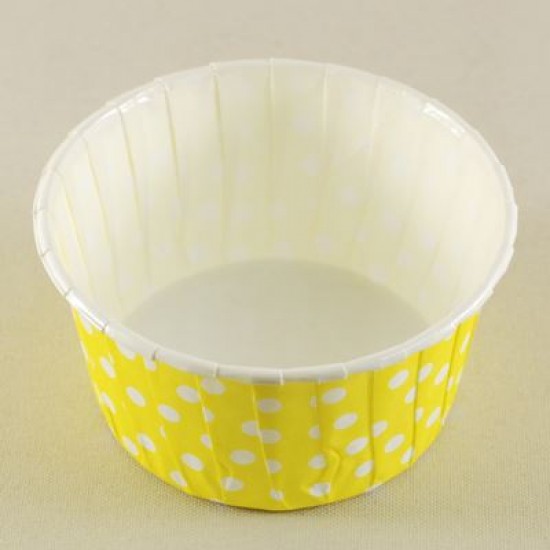 Sarı Puantiyeli Yağlı Kapsül 7.5x4x6 Cm 25 Adet