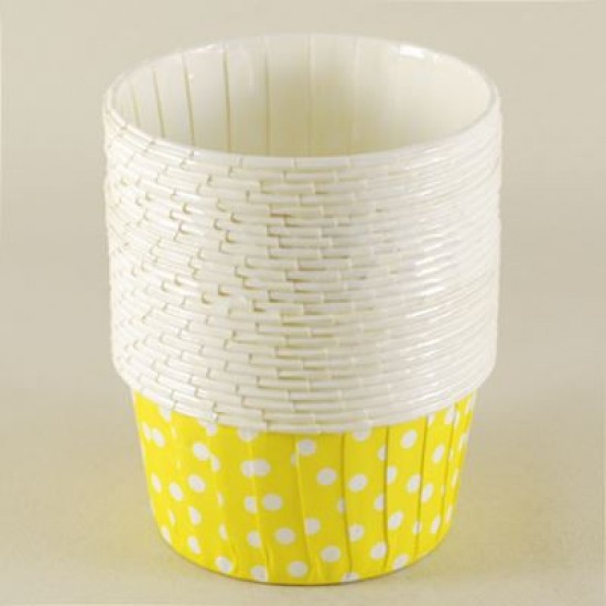 Sarı Puantiyeli Yağlı Kapsül 7.5x4x6 Cm 25 Adet