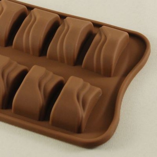 Dikdörtgen Üzeri Kat Kat Desenli Çikolata Kalıbı - Sabun Kalıbı