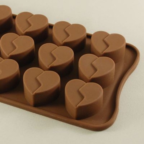 Kırık Kalp Figürlü Çikolata Kalıbı - Sabun Kalıbı