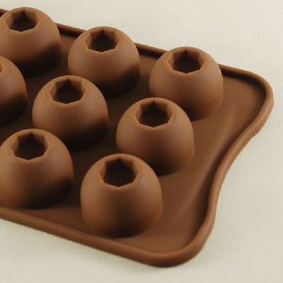 Ortası Sekizgen Yuvarlak Figürlü Çikolata Kalıbı - Sabun Kalıbı