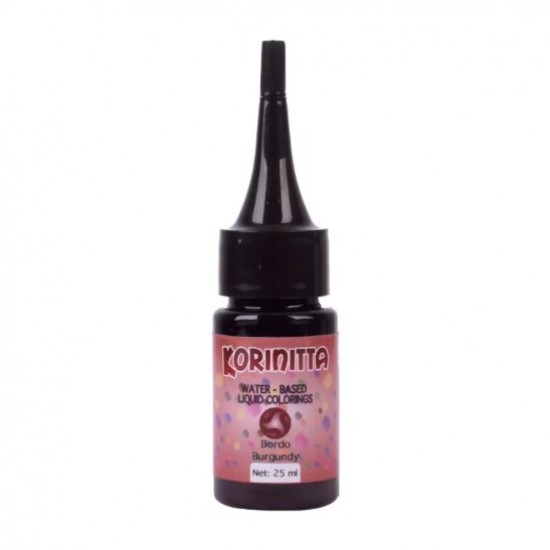 Korinitta Bordo Renk Sıvı Gıda Boyası 25 ml
