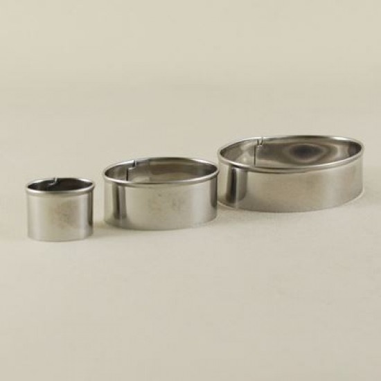 Oval Şeklinde 3 Boy Kurabiye Kalıbı 2 - 4 - 5.5 Cm