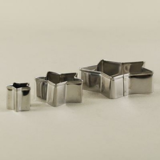 Yıldız Şeklinde 3 Boy Kurabiye Kalıbı 1.5 - 3.5 - 5.5 Cm