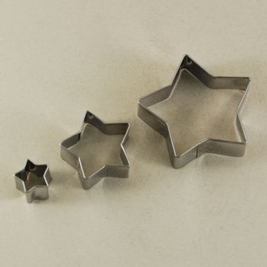 Yıldız Şeklinde 3 Boy Kurabiye Kalıbı 1.5 - 3.5 - 5.5 Cm