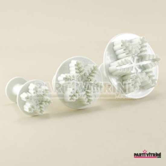 Kar Tanesi Şeklinde Basmalı Kalıp Kopat Seti 3 Boy