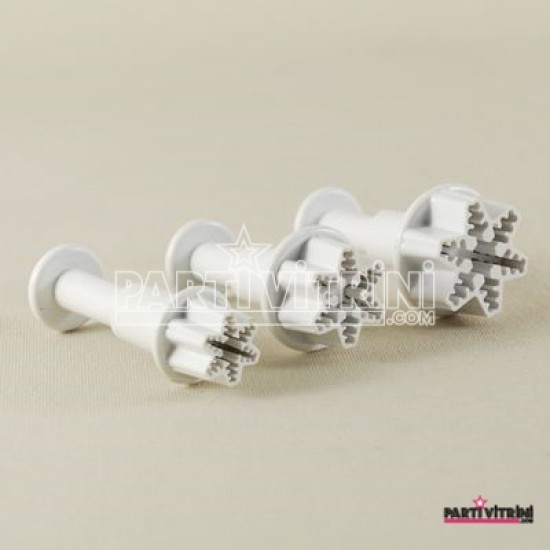 Küçük Kar Tanesi Şeklinde Basmalı Kalıp Kopat Seti 3 Boy