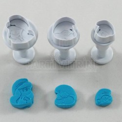 Şirinler Basmalı Kalıp Kopat Seti 3 Boy