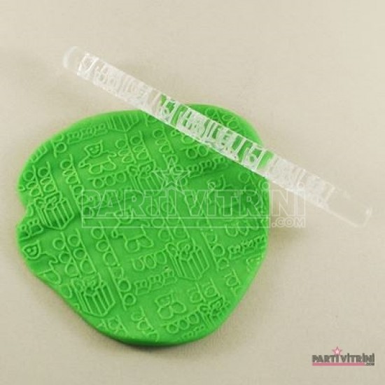 Çizim Adam Ve Hediye Desenli Akrilik Mini Merdane 16.5 Cm