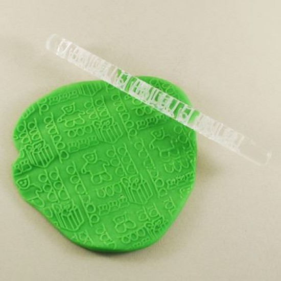 Çizim Adam Ve Hediye Desenli Akrilik Mini Merdane 16.5 Cm