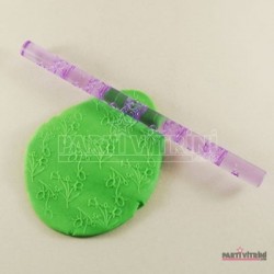 Dallı Çiçek Desenli Akrilik Kalem Merdane 21 Cm