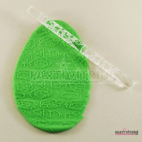 Şirin Hayvanlar Desenli Akrilik Mini Merdane 16.5 Cm