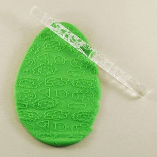 Şirin Hayvanlar Desenli Akrilik Mini Merdane 16.5 Cm