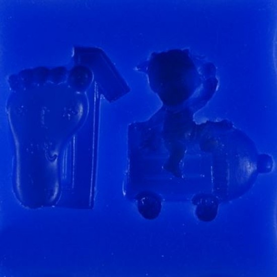 1 Yaş Ayak Ve Bebek Figürlü Silikon Şeker Hamuru Ve Sabun Kalıbı