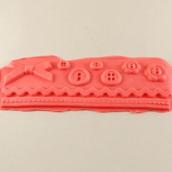 Düğme - Fiyonk Tekrarlı Desenli Silikon Kalıp