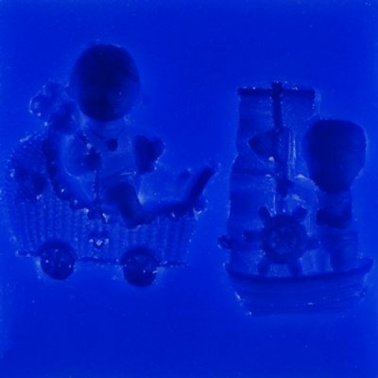 Şirin 2 li Bebek Figürlü Silikon Şeker Hamuru Ve Sabun Kalıbı