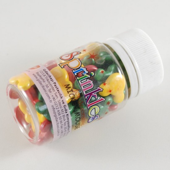 Mickey Mouse Şeklinde Renkli Draje Süsleme Şekeri 45 Gr
