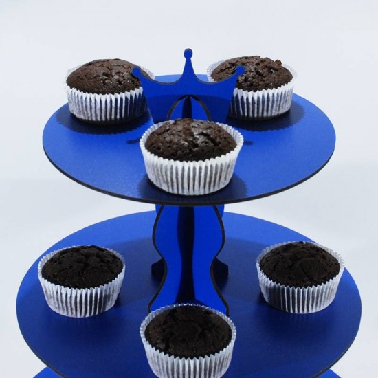 Ahşap Kek Standı 3 Katlı Yuvarlak Model