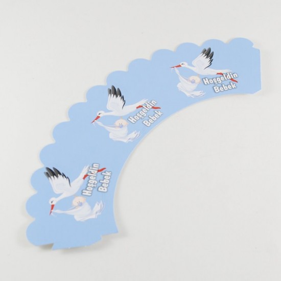 Hoşgeldin Bebek Mavi Cupcake Kenar Süsü 10 Adet