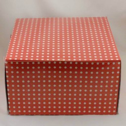 Kırmızı Puantiyeli Pasta Kutusu 30x30x17 Cm