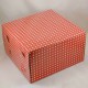 Kırmızı Puantiyeli Pasta Kutusu 35x35x14.5 Cm