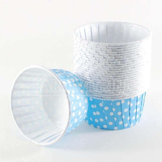 Mavi Puantiyeli Yağlı Kapsül 7.5x4x6 Cm 25 Adet