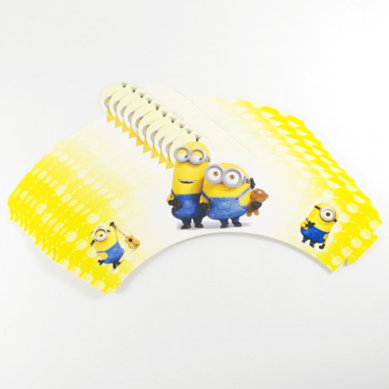 Minions Çılgın Hırsız Resimli Cupcake Kenar Süsü 10 Adet